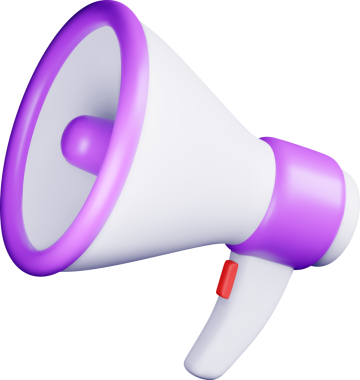 3D plastik megafon, megafon veya hoparlör simgesi