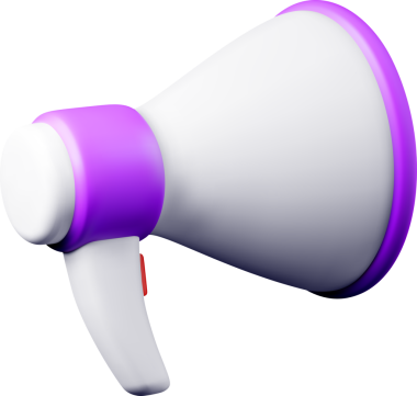 3D plastik megafon, megafon veya hoparlör simgesi