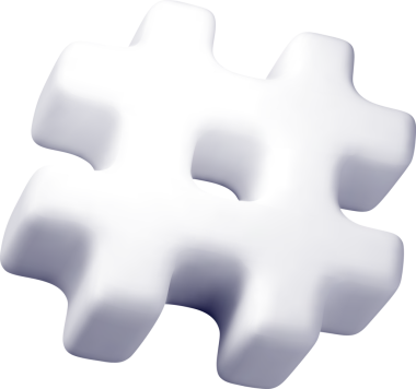 3d beyaz gerçekçi hashtag sembolü