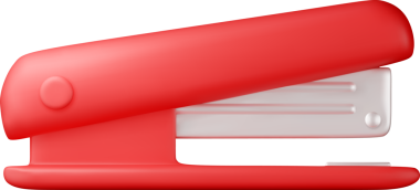 3D Kırmızı plastik zımba.