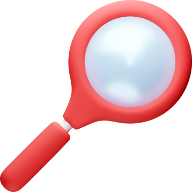 3 boyutlu kırmızı büyüteç