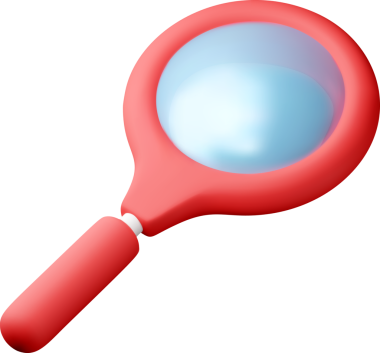 3B kırmızı büyüteç simgesi