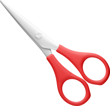 Kırmızı plastik saplı 3B makas