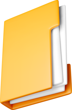 Kağıtlarla dolu 3 Boyutlu Sarı İş Dosyası