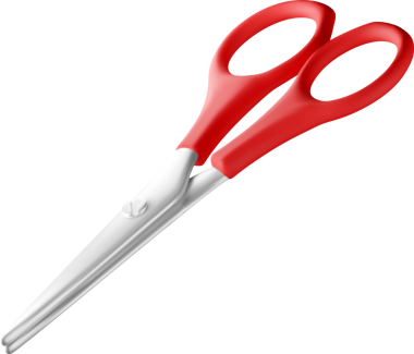 Kırmızı plastik saplı 3B makas