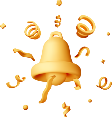 Konfeti ikonunda 3D altın çan