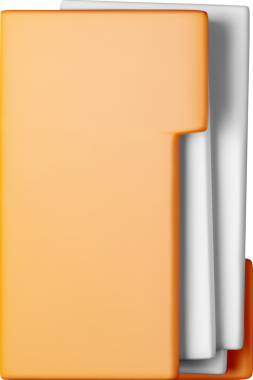 Kağıt simgesiyle dolu 3B Sarı İş Dizini