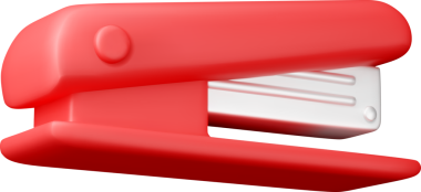 3D Kırmızı plastik zımba sembolü