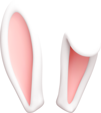 3 boyutlu tavşan kulakları.