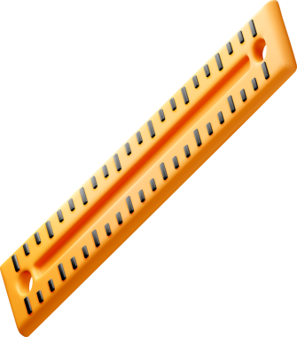 Siyah İşaretli Gerçekçi 3D Turuncu Cetvel