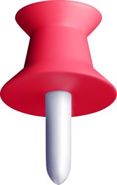 Gölge Efektli 3 Boyutlu Kırmızı İtiş Pimi Nesnesi