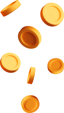 Uzayda yüzen üç boyutlu renkli madeni paralar