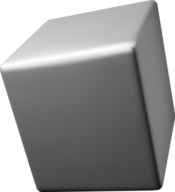 Parlak 3D Metalik Geometrik Küp Hazırlama