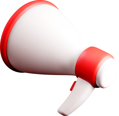 3B Kırmızı ve Beyaz Megafon Görünümü