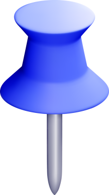 Tasarım Kullanımı için 3B Mavi Pushpin İllüstrasyonu