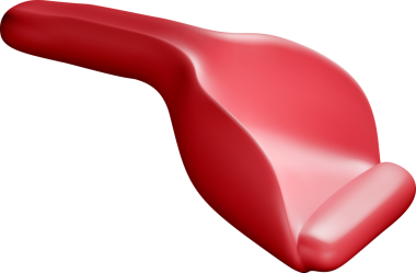 Düz Eğrili 3 Boyutlu Kırmızı Heykel Nesnesi