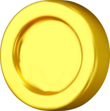 Pürüzsüz Bitirişli Parlak 3B Altın Para