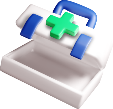 Açık Lid ile Renkli 3B ilk yardım kiti