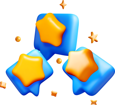 Yıldızlar ve Küplerle Renkli 3B Şekiller