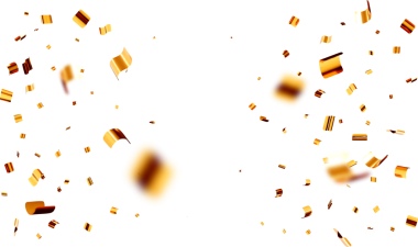 Beyaz Arkaplanda Canlı 3D Altın Konfeti