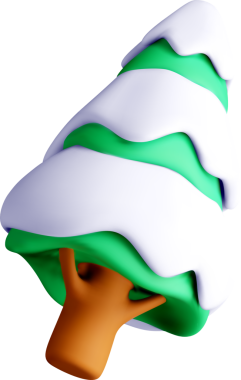 Üç Boyutlu Karla Kaplanmış Noel Ağacı