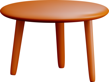 3B Stil Yuvarlak Masa Tasarımı Sıcak Tonlarda