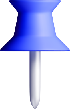 Beyaz Arkaplanda 3B Mavi Pin