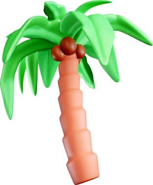 Lush Leaves ile canlı 3B Palmiye Ağacı Modeli