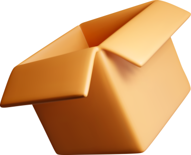 3B Soyut Turuncu Çokgen Kutu Şekli