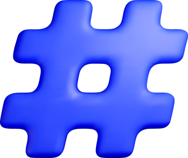 Beyaz Arkaplanda 3B Mavi Hashtag Sembolü