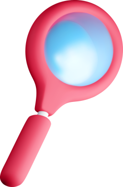 Renkli 3B Büyüteç Çizimi