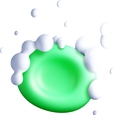 Köpük Resimli 3B Yeşil Sabun Kabarcığı