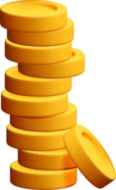 3 Boyutlu Görünümde Yığılmış Sarı Diskler