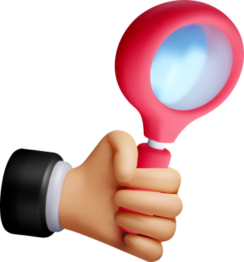 Büyüteç Simgesini Tutan 3D El