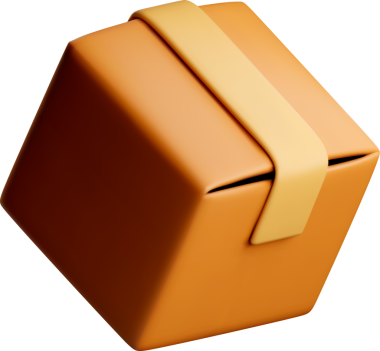 Bej saplı 3D Turuncu Kutu Tasarımı