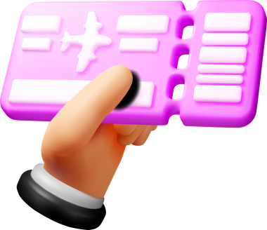 Bir elde renkli 3D biniş kartı