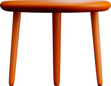 Yuvarlak Üst ve Bacakları olan 3B Masa