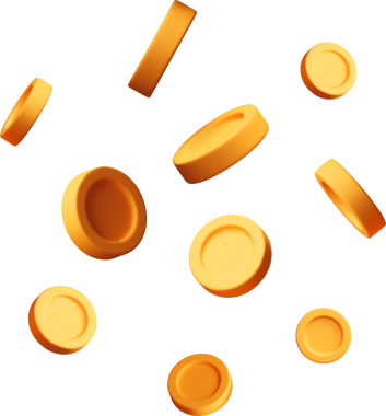 Düşen 3B Sarı Sikkeler Soyut Biçiminde