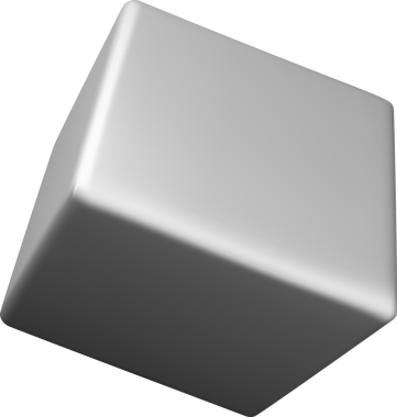 Beyaz Arkaplanda Parlak Metalik 3D Küp