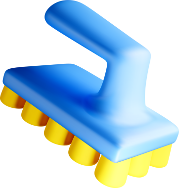 3B Mavi ve Sarı Temizlik Fırçası Tasarımı