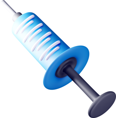 Mavi Aksanlı 3B Şırınga İllüstrasyonu