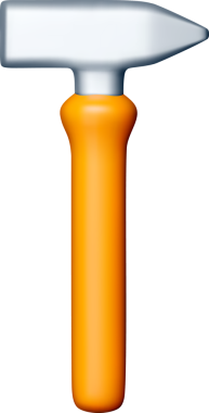 Turuncu saplı 3B Çekiç Hazırlama