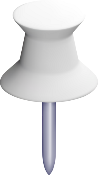 Şeffaf Arkaplanda 3B Beyaz İtiş Pimi