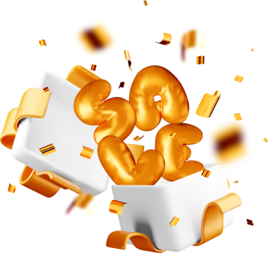 3D Altın Harfler ve Konfeti Patlaması