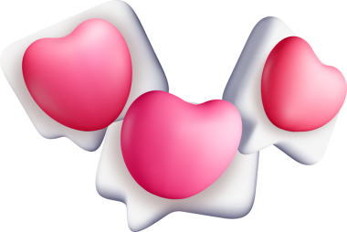 Renkli 3B Kalp Şekilli Sohbet Simgeleri