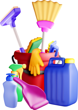 Renkli 3B Temizlik Malzemeleri Koleksiyonu