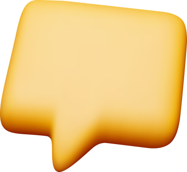 Parlak Sarı Renkli 3B Konuşma Kabarcığı Simgesi