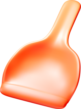 3D Turuncu Plastik Kürek Çizim Modeli