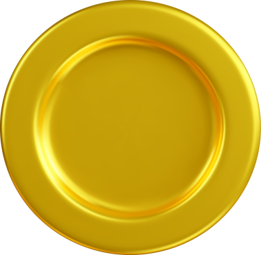 Yansıtıcı yüzeyi olan 3B Parlak Altın Tabak