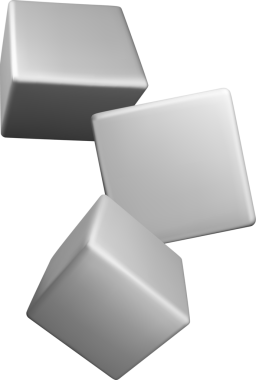 Biçimlendirilmiş 3D Geometrik Gümüş Küpler Tasarımı